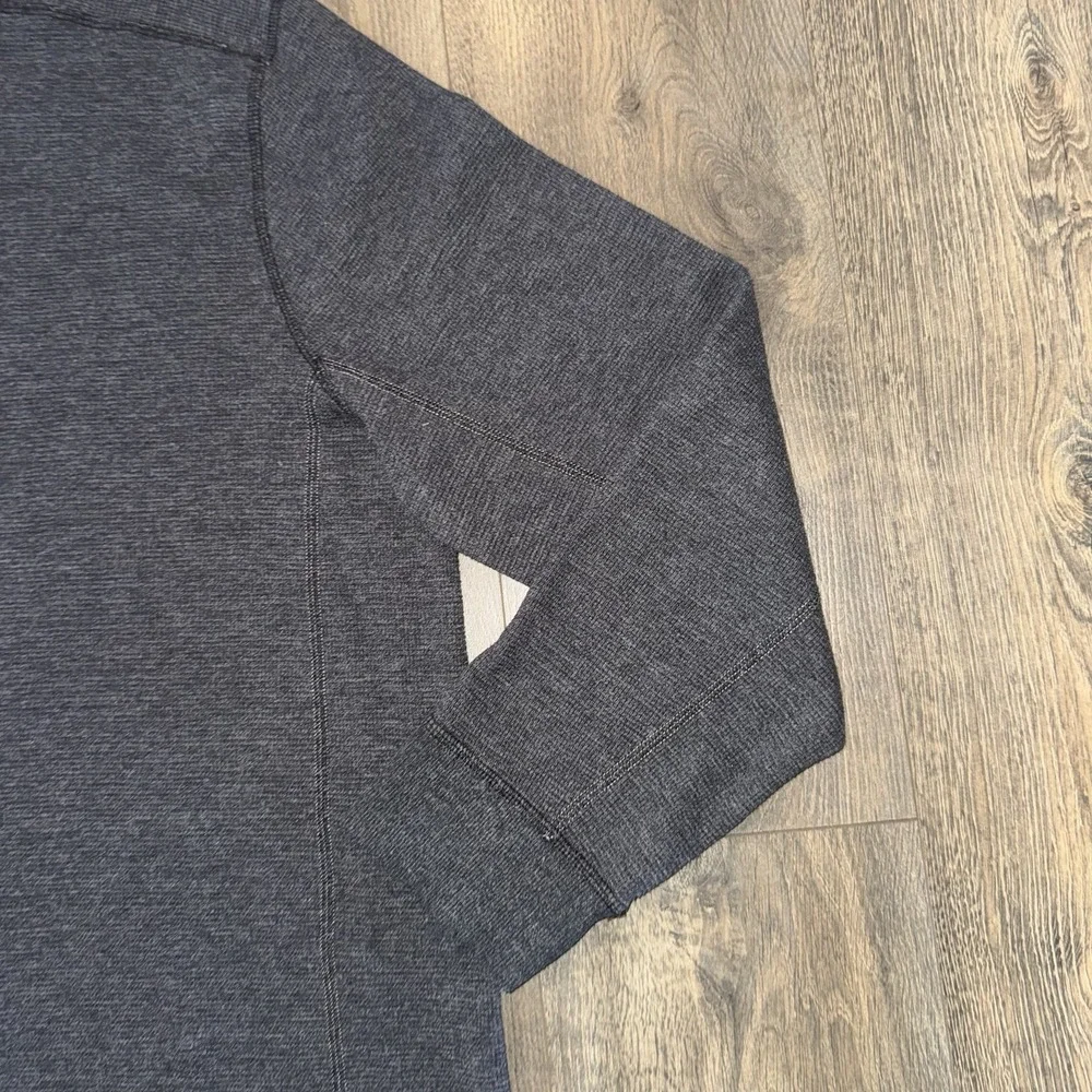 Eddie Bauer Mens XL Thermal Crew‎ Neck Shirt  Charcoal Grey Waffle Knit Casual